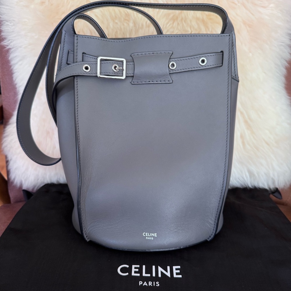 CELINE Big Bucket Bag in Grey with Silver-toned Hardware
